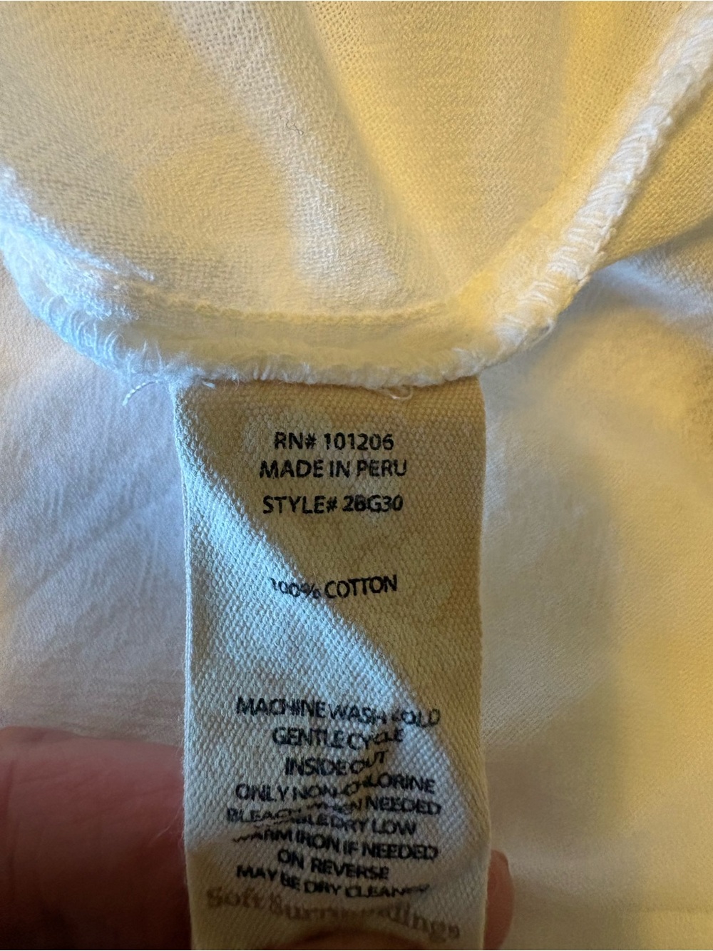 Soft Surroundings White Cotton Peasant Blouse Sz L - Picture 13 of 13